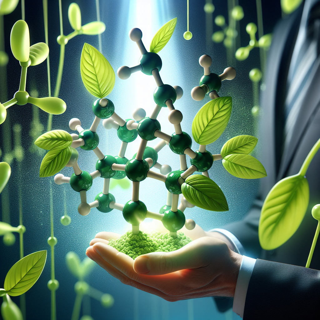 molécule de chlorophylle comme symbole du développement des entreprises